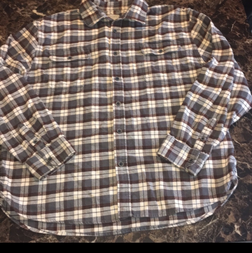 Jachs Gray & Brown Plaid Flannel Shirt